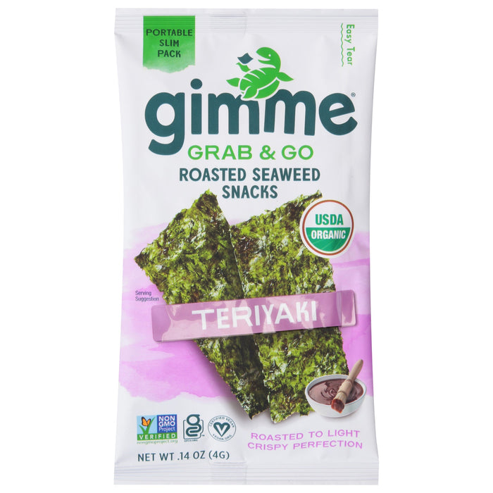 Gimme Seaweed Snacks Organic Teriyaki, 30 Count - Crispy & Savory