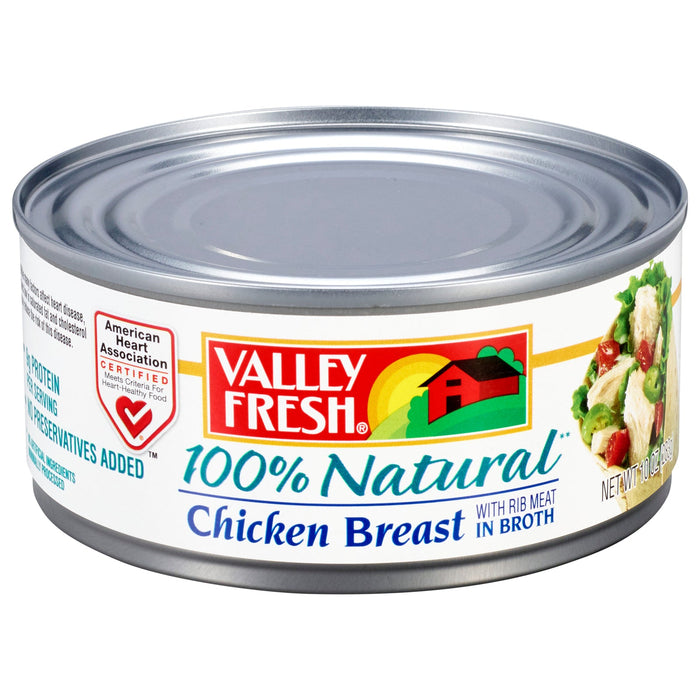 Valley Fresh Canned Chicken Breast in Water, Natural, 10 oz , 12 Count Case