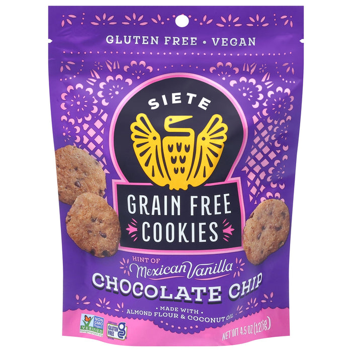 Siete Chocolate Chip Cookies - 10 x 4.5 oz - Grain-Free, Gluten-Free