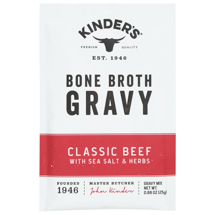 Kinder's Beef Bone Broth Gravy Mix - 0.88 Oz Pack of 15 - Rich & Savory Flavor