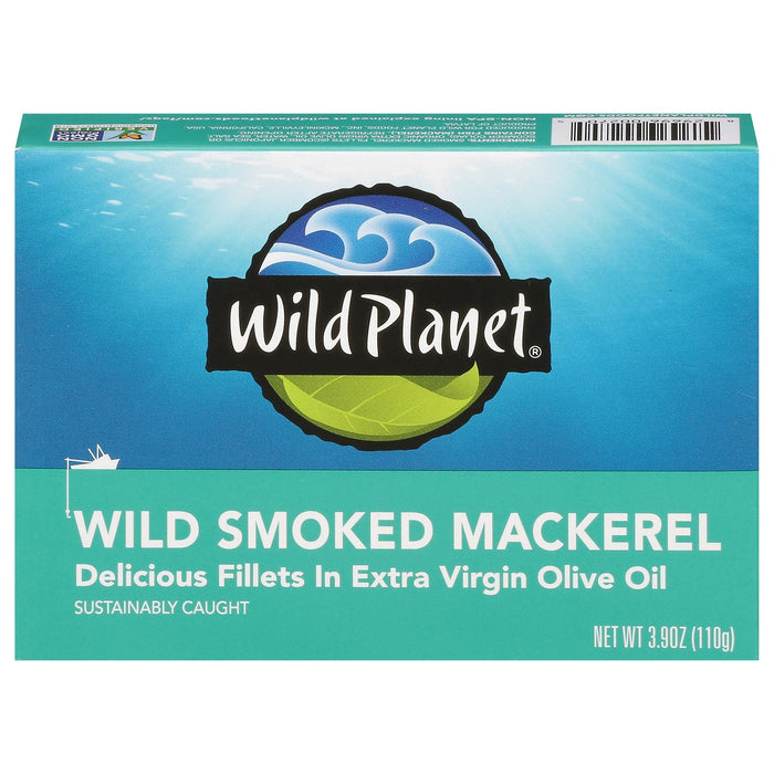 Wild Planet Smoked Mackerel - 12 x 3.9 oz  - Sustainably Caught
