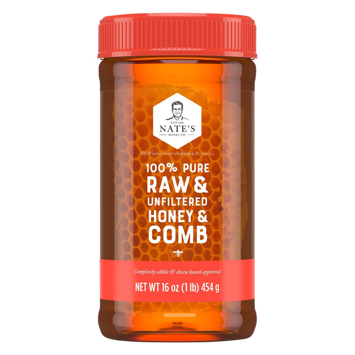 Nature Nate's Raw & Unfiltered Honeycomb - Pack of 6 (16 oz)