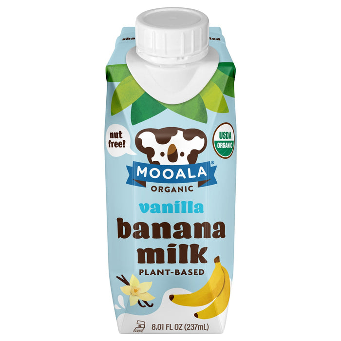 Mooala Banana Milk Organic Vanilla, 12-Pack, 8.01 fl oz - Dairy-Free & Organic