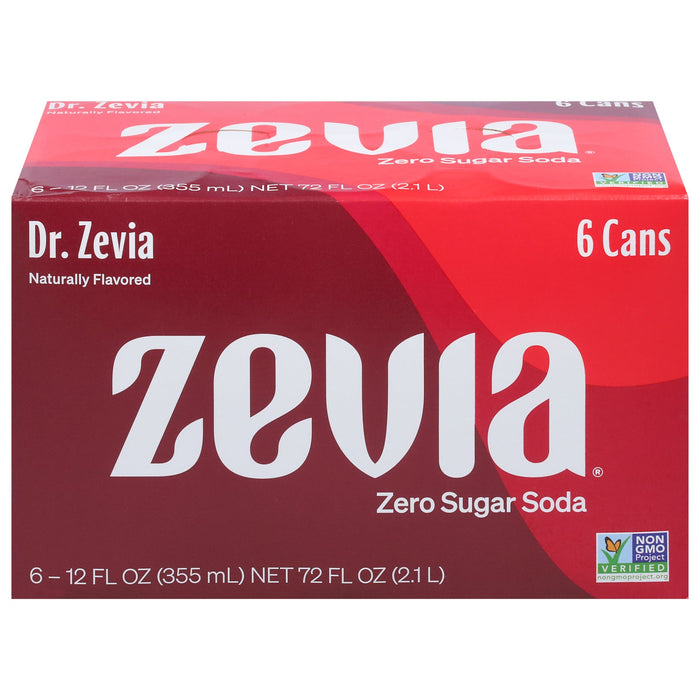 Zevia - Dr. Zevia Zero Cal Soda, 6/12 fl oz (Pack of 4) - GMO-Free Case