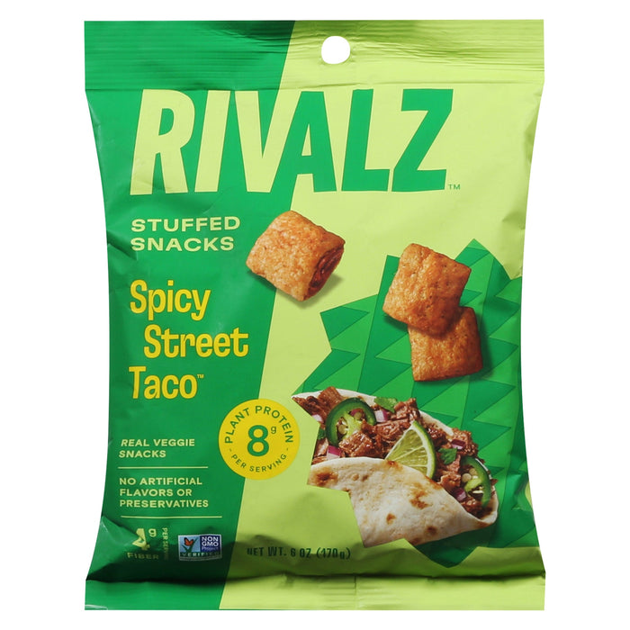 Rivalz Spicy Street Taco Veggie Snacks, 10 x 6 oz Pouches
