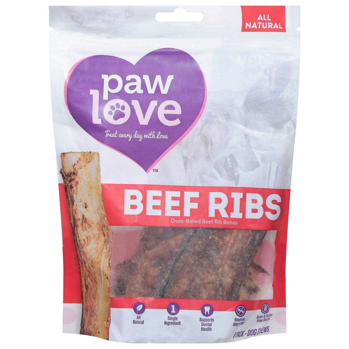Paw Love Oven Baked Beef Ribs Dog Treats - 6 Count — Specialty Food Source