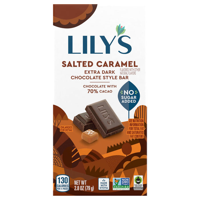Lily's Dark Chocolate 70% Salted Caramel, 12 Count - 2.8 oz Bars