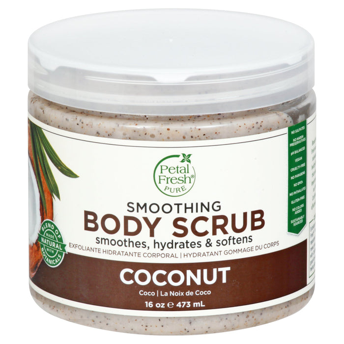 Petal Fresh Pure Coconut Body Scrub (Pack of 6) - 16 oz Exfoliating & Moisturizing