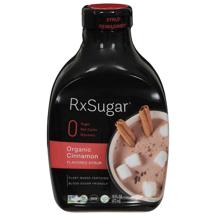 RxSugar Syrup Organic Cinnamon - 6 x 16 fl oz - Sugar Free Cinnamon Syrup