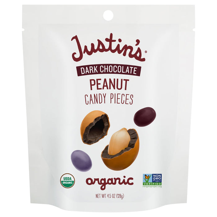 Justin's Dark Chocolate Peanut Butter Cups Pieces, Organic, 6 x 4.5 oz