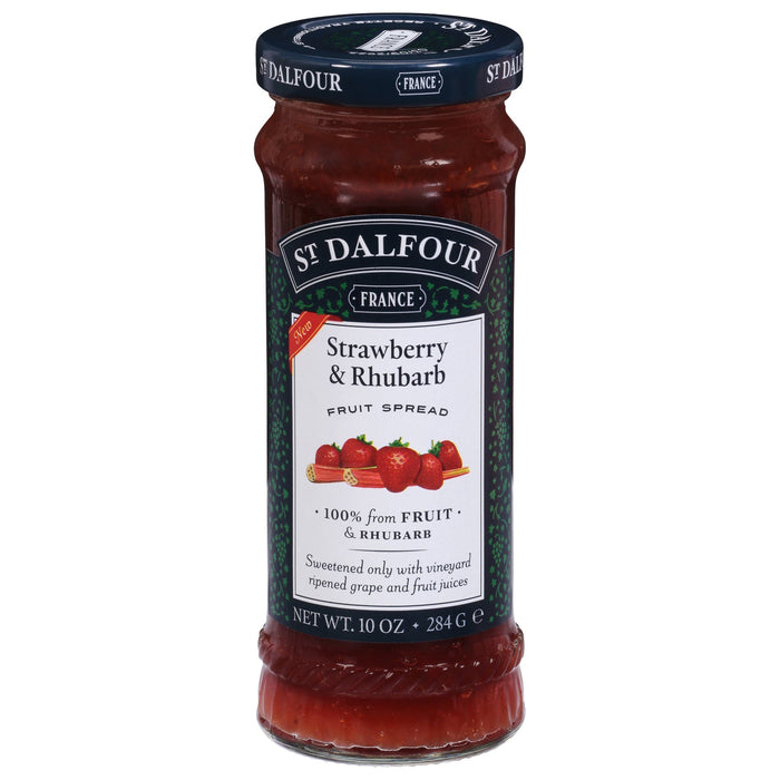 St Dalfour Strawberry Rhubarb Fruit Spread (Pack of 6) - 10 oz