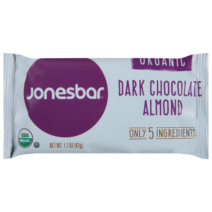 Jonesbar Organic Dark Chocolate Almond Bar - 1.7 Oz, (Pack of 12)
