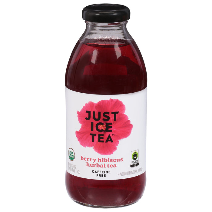 Just Ice Tea Organic Berry Hibiscus Tea, 16 fl oz, Pack of 12