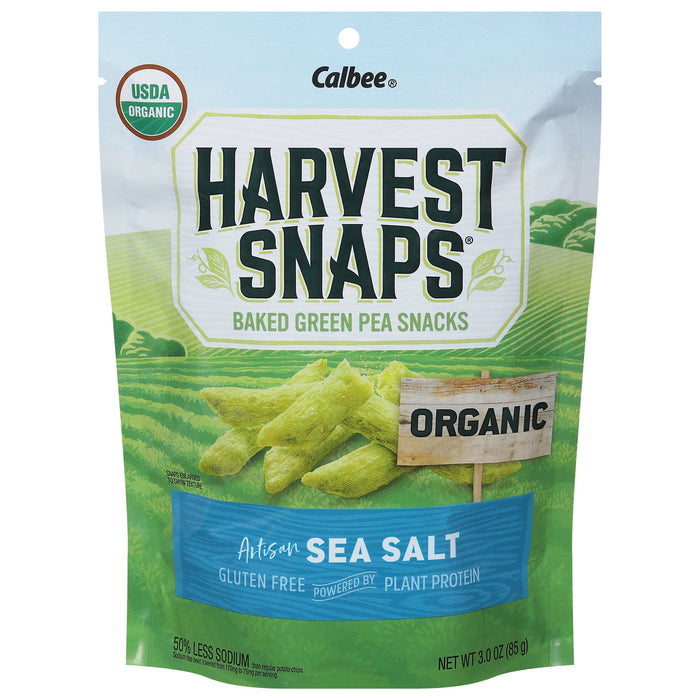 Harvest Snaps Sea Salt Crisps, 12-3 Oz Bags - Baked Pea Snack Crisps