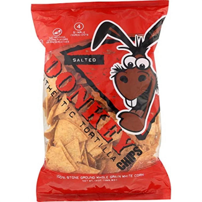 Donkey Chips Seasoned Tortilla Chips - Case of 12 - 11 Ounces