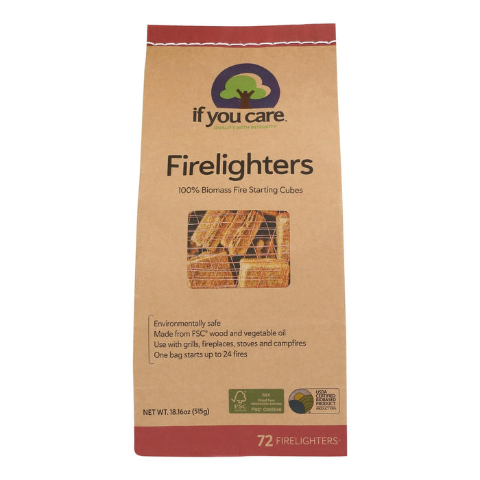 If You Care - Wood Firelighters, 72 Count (Case of 12) - Natural Fire Starters