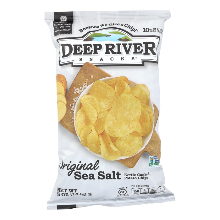 Deep River Original Sea Salt Kettle Chips  - Case Of 12 - 5 Oz
