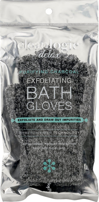 Cleanlogic Detox Charcoal Exfoliating Bath Gloves