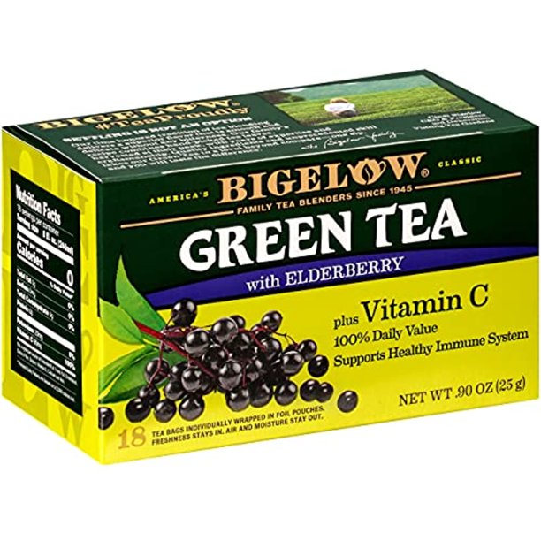 Bigelow Tea - Green Elderberry+VitC (Pack of 6-18 Bags)