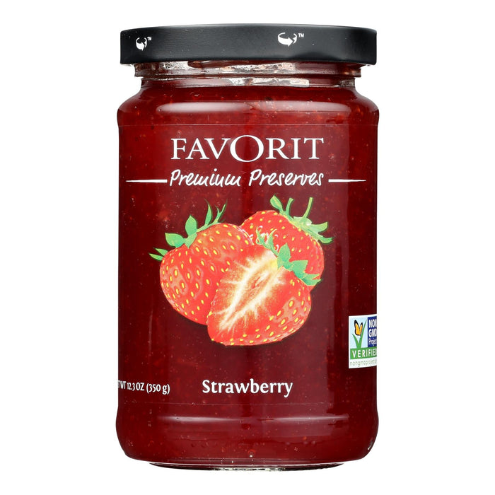 Favorit Swiss Strawberry Preserves – 12.3 oz (Pack of 6)