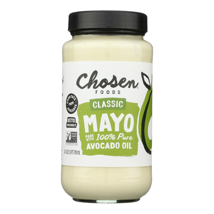 Chosen Foods Avocado Oil Mayonnaise – Traditional, Non-GMO, 24 fl oz (Pack of 6)