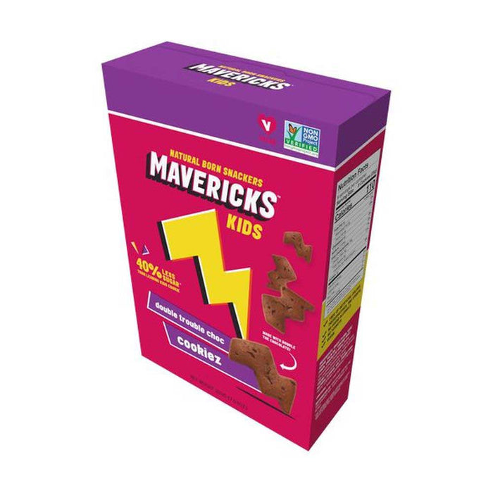 Mavericks Snacks Double Trouble Chocolate Cookiez - GMO-Free - Case of 6 (8/.88 oz Packs)