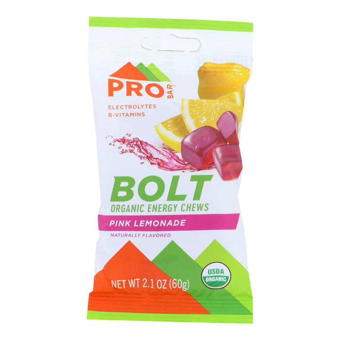 PROBAR Bolt Organic Energy Chews – Pink Lemonade, 2.1 oz (Case of 12)