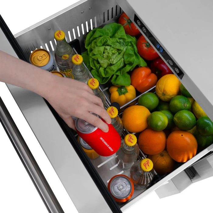 ZLINE 24" Touchstone 168 Can Outdoor-Rated Dual Refrigerator Drawer, Stainless Steel, RDSO-ST-24