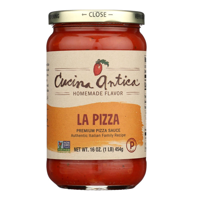 Cucina Antica La Pizza Sauce, 16oz Jar (Case of 12) - Gluten-Free, Non-GMO Italian Tomato Cooking Sauce