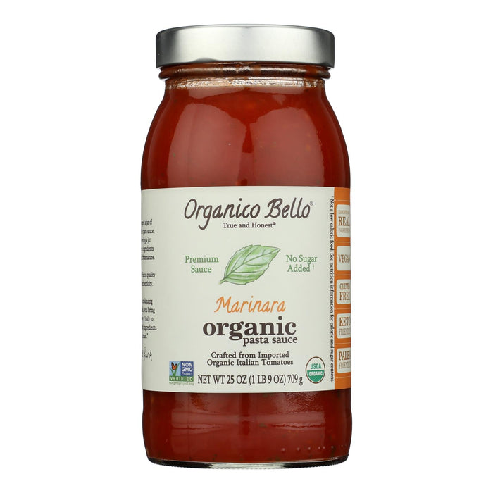 Organico Bello Marinara Pasta Sauce 25 oz – Organic Italian Tomato Sauce (Case of 6)