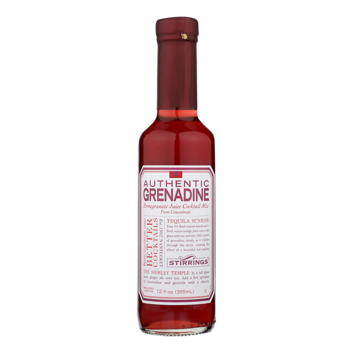 Stirrings Authentic Grenadine 12 oz – Alcohol-Free, Kosher Cocktail Mixer (Case of 6)