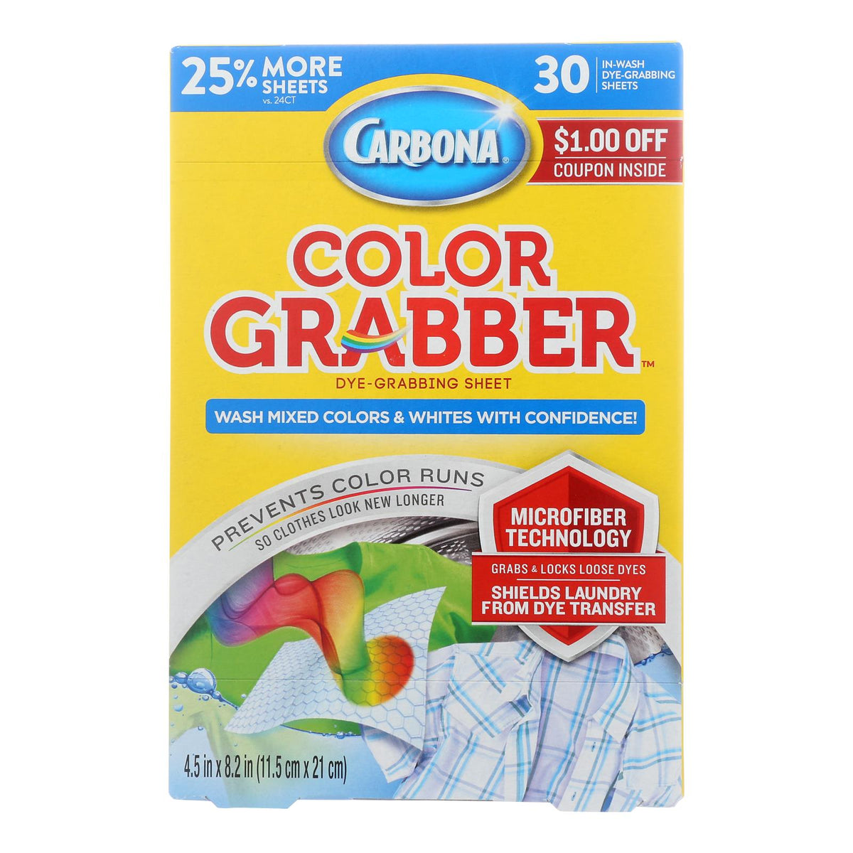 Carbona Color & Dirt Grabber Sheets (30ct Box, Case of 12) - Prevents ...