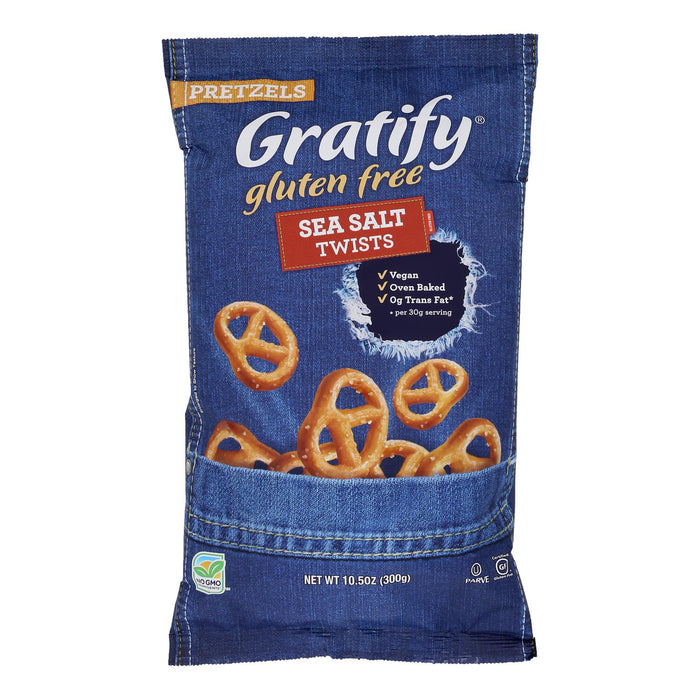 Gratify Gluten-Free Pretzel Twists with Sea Salt - 10.5 oz (Pack of 6)