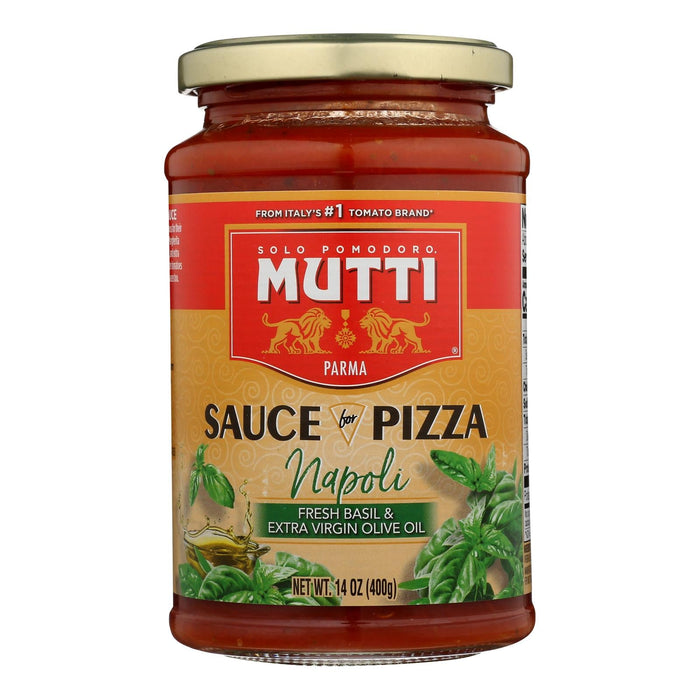 Mutti Authentic Italian Pizza Sauce with Fresh Basil & EVOO (Case of 6) - 14 Oz Jars