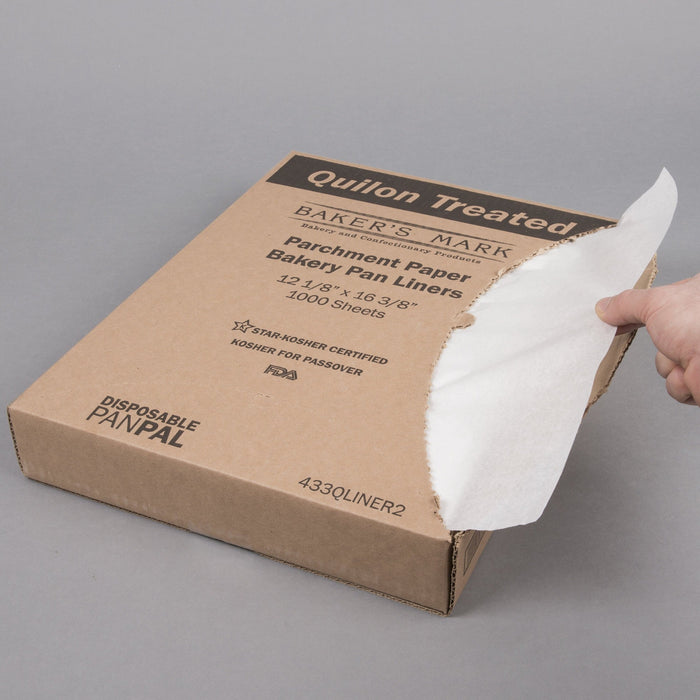 Quilon-Coated Parchment Paper - 12" x 16" Half Sheet - White