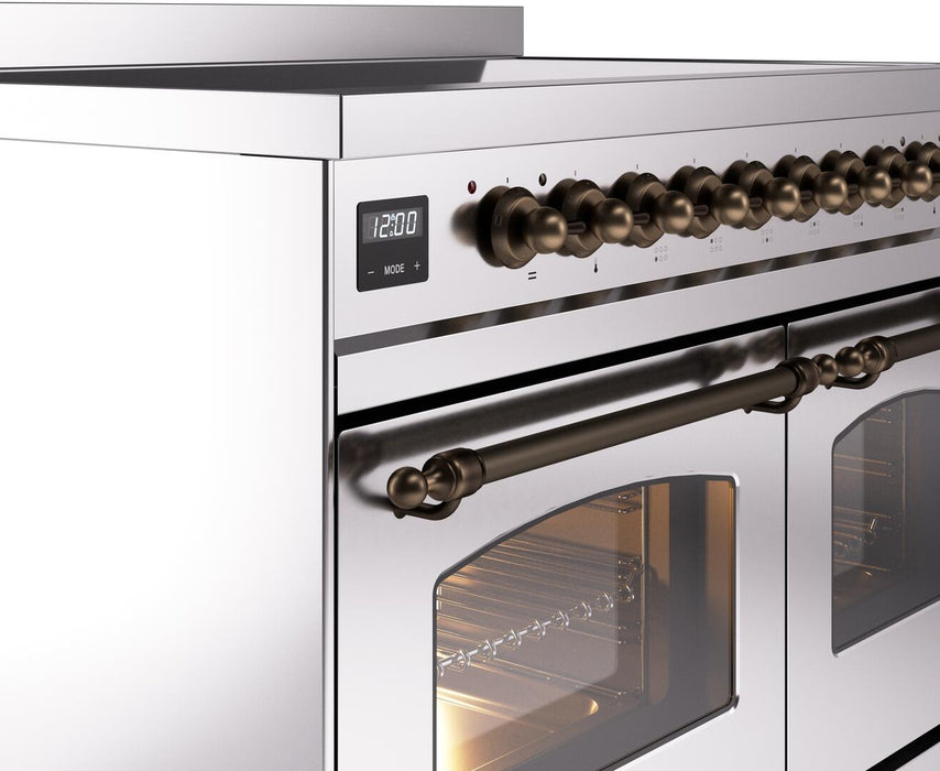 ILVE Nostalgie II 40" Electric Range, Stainless Steel, Bronze Trim UPDI406NMPSSB