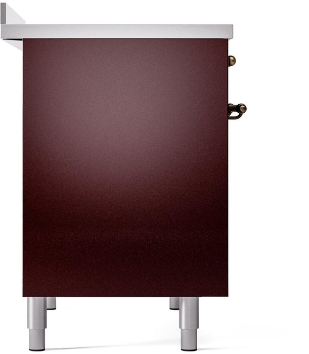 ILVE Nostalgie II 40" Electric Range, Burgundy, Bronze Trim ILVE UPDI406NMPBUB