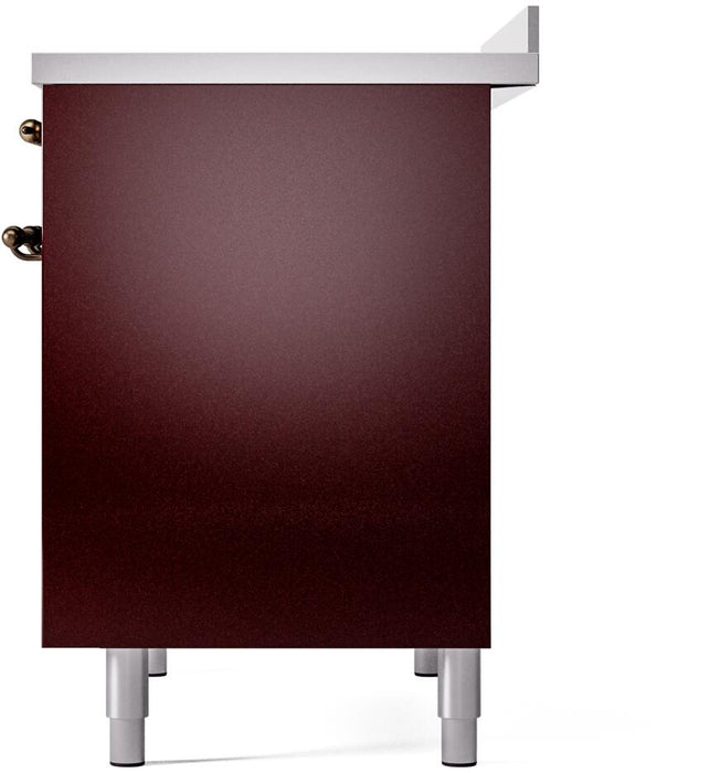ILVE Nostalgie II 40" Electric Range, Burgundy, Bronze Trim ILVE UPDI406NMPBUB