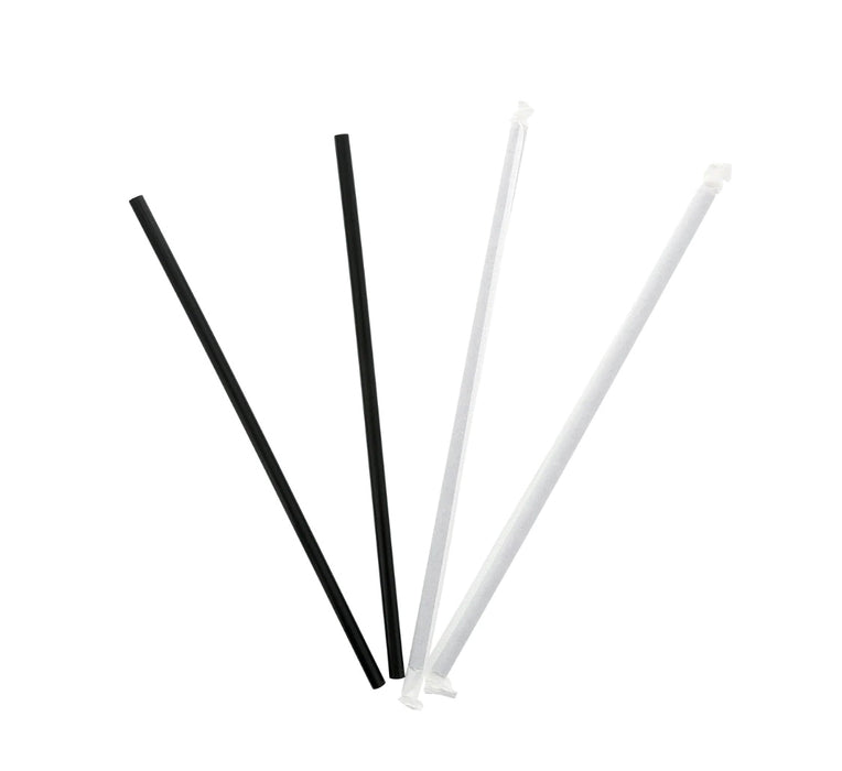 Straw, 10.25", Giant, Paper Wrapped, Black, 1200 pcs