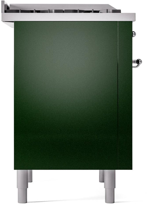 ILVE Nostalgie II 36" Dual Fuel Liquid Propane Range, Emerald Green, Chrome Trim UP36FNMPEGCLP