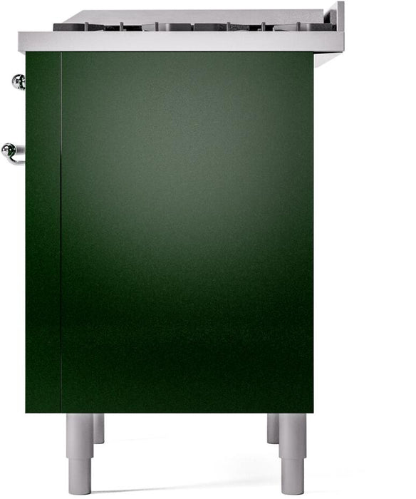 ILVE Nostalgie II 36" Dual Fuel Natural Gas Range, Emerald Green, Chrome Trim UP36FNMPEGC