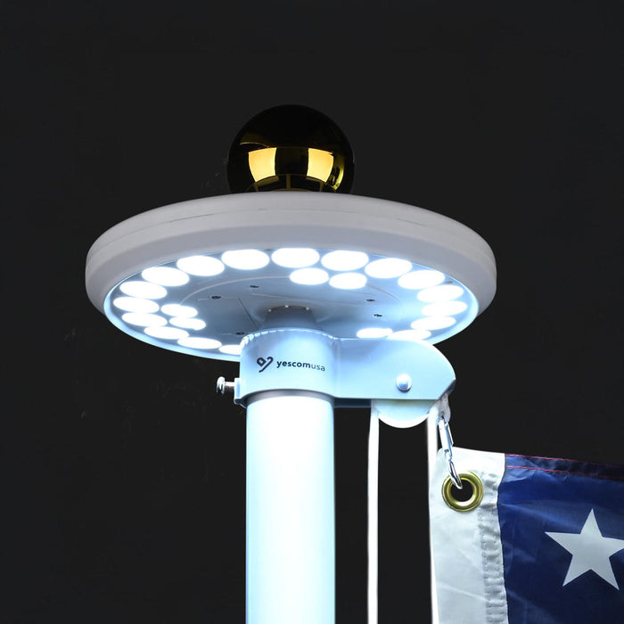 Yescom Solar Powered Flagpole LED Light for Yard Outdoor D9/16"