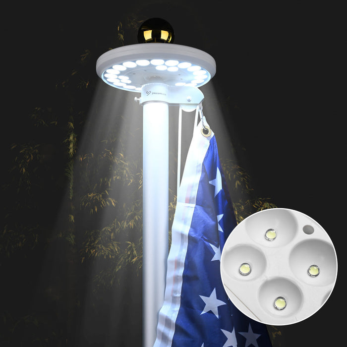 Yescom Solar Powered Flagpole LED Light for Yard Outdoor D9/16"