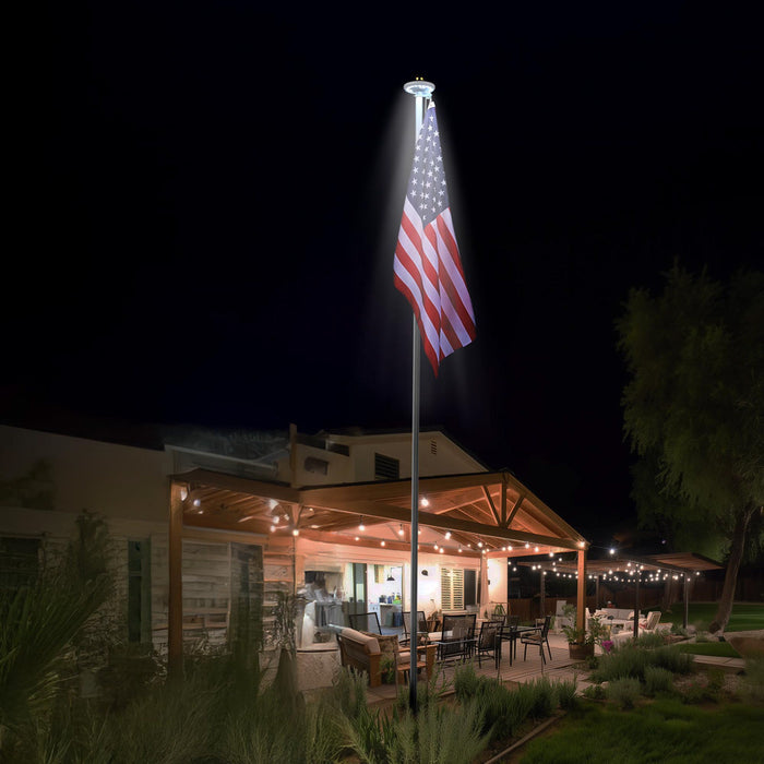 Yescom Solar Powered Flagpole LED Light for Yard Outdoor D9/16"