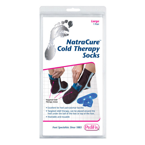 NatraCure Cold Therapy Socks for Plantar Fasciitis & Heel Pain Relief - Large/Extra Large (Pair)