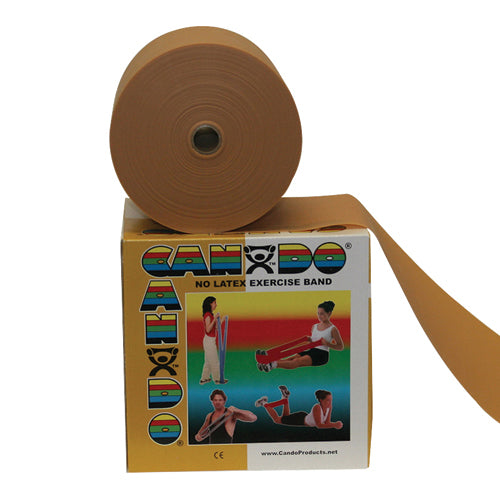 CanDo Non-Latex Resistance Band - Gold XXX-Heavy 50 Yard Roll - Latex-Free Exercise & Rehab