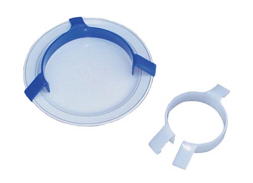 Blue Plastic Food Bumper for Plates 8-11", Aids Self-Feeding for Visually Impaired