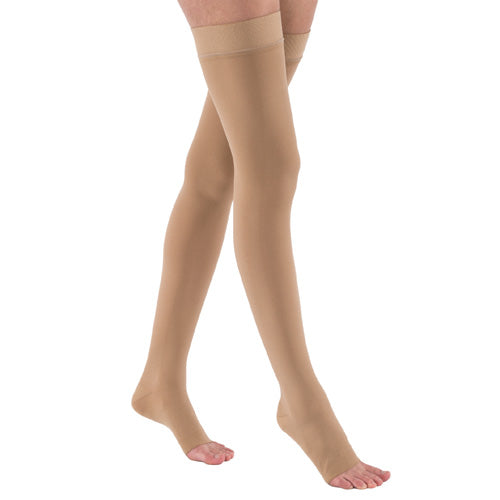 Jobst Relief 20-30 mmHg Thigh-High Compression Stockings, Open Toe, Beige, Large