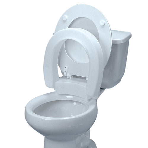 3 Inch Hinged Raised Toilet Seat Elongated - Easy Clean, 300 lb Capacity