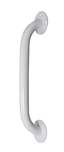 Powder Coated 12-Inch Steel Grab Bar - White, 250 lb Capacity